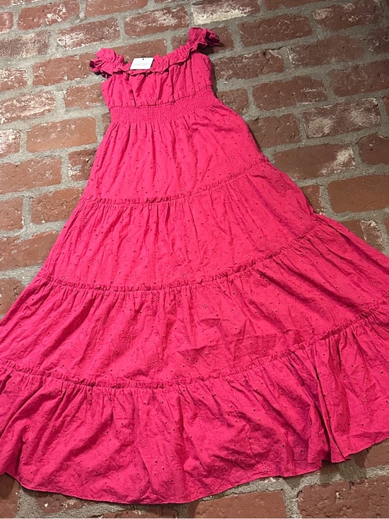 Laundry By Shelli Segal Dresses & Skirts - NWT Laundry By Shelli Segal Bright Pink Rose Size 4 Off the Shoulder Maxi Dress